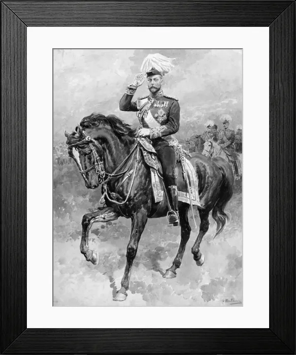Framed Print : King George V saluting on horseback Framed Print : King George V saluting on horseback