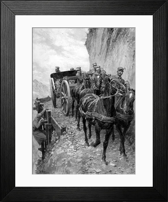 Framed Print : Italian artillery in the Alps, WW1 Framed Print : Italian artillery in the Alps, WW1