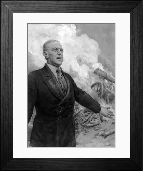 Framed Print : President Wilson announcing birth of League of Nations Framed Print : President Wilson announcing birth of League of Nations