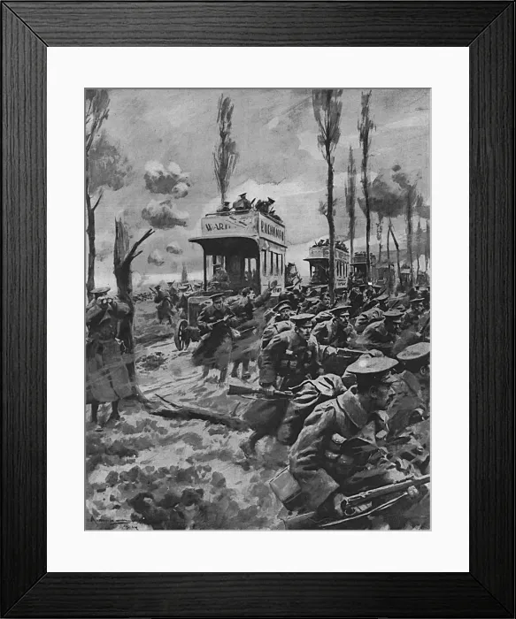 Framed Print : The London Motor Bus at the Front, WW1 Framed Print : The London Motor Bus at the Front, WW1