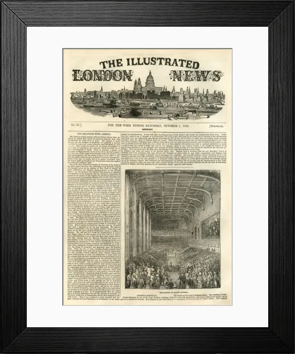 Framed Print : Illustrated London News cover, 1st October 1842 Framed Print : Illustrated London News cover, 1st October 1842