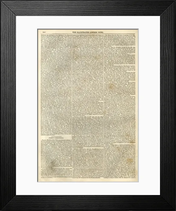 Framed Print : Illustrated London News page 2, 1st October 1842