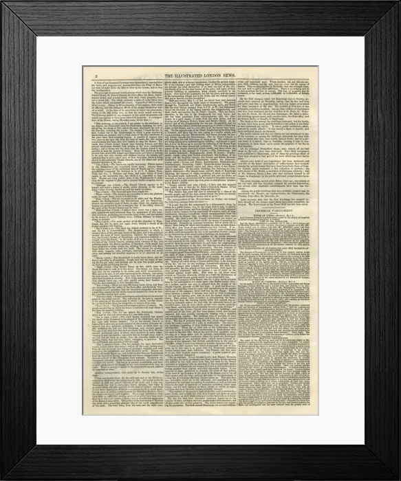 Framed Print : Illustrated London News page 2, 14th May 1842