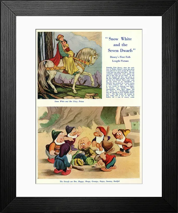 Framed Print : Snow White & the Seven Dwarfs released in UK, 1938 Framed Print : Snow White & the Seven Dwarfs released in UK, 1938