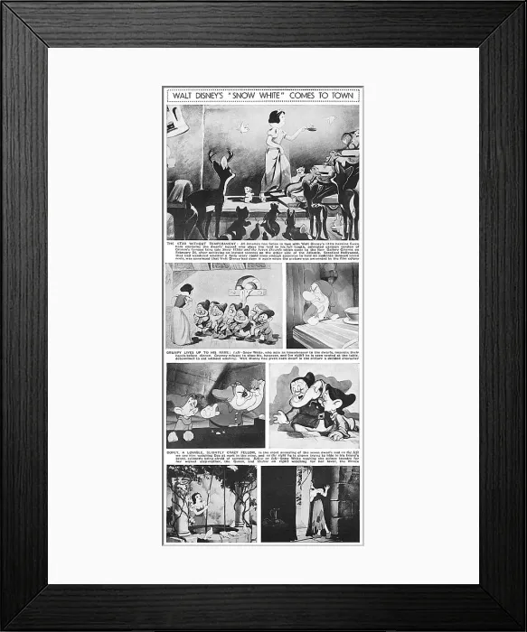 Framed Print : Release of Disney film Snow White & the Seven Dwarfs Framed Print : Release of Disney film Snow White & the Seven Dwarfs