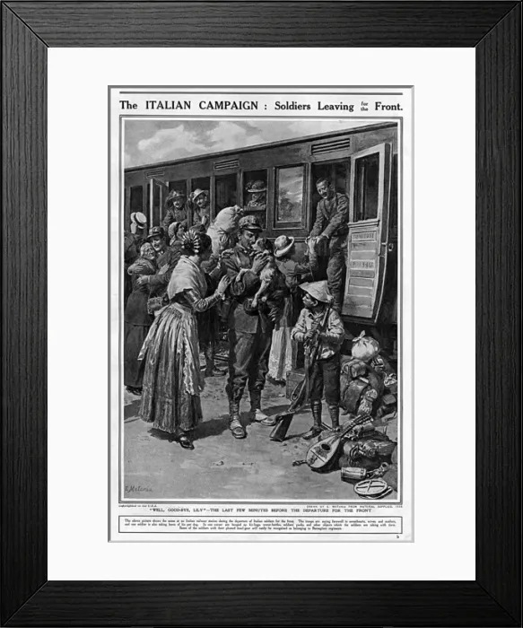 Framed Print : Italian soldiers depart for front Framed Print : Italian soldiers depart for front
