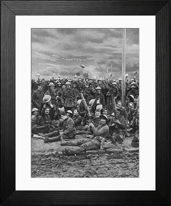 Framed Print : Northumberland Fusiliers resting at St. Eloi, WW1 Framed Print : Northumberland Fusiliers resting at St. Eloi, WW1