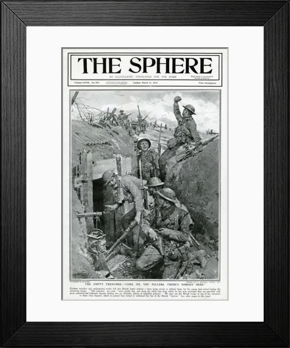 Framed Print : British soldiers find empty trench