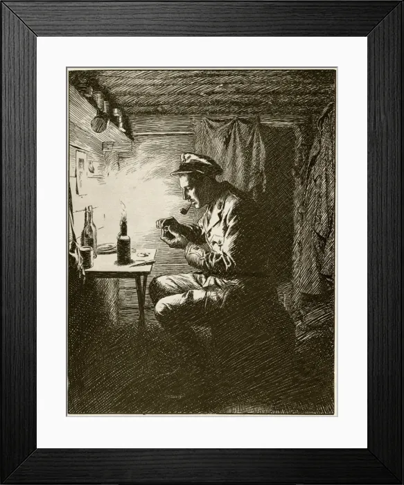 Framed Print : His Christmas Gift to Her by Fred Pegram, WW1 Framed Print : His Christmas Gift to Her by Fred Pegram, WW1