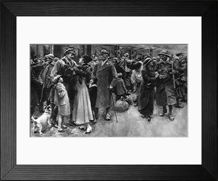 Framed Print : Christmas Leave by A. C. Michael, WW1 Framed Print : Christmas Leave by A. C. Michael, WW1