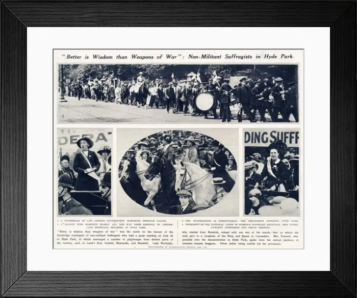 Framed Print : Womens Suffrage Pilgrimage of July 1913 was a peaceful march in Ealing and Hyde Park