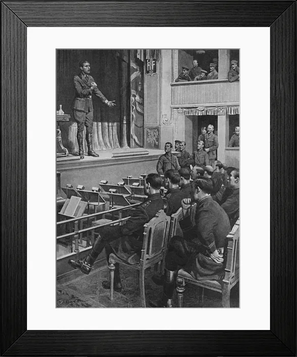 Framed Print : Lectures at the Front, WW1