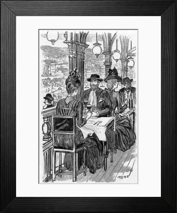 Framed Print : Lunching in a restaurant of the Eiffel Tower, first platform Framed Print : Lunching in a restaurant of the Eiffel Tower, first platform