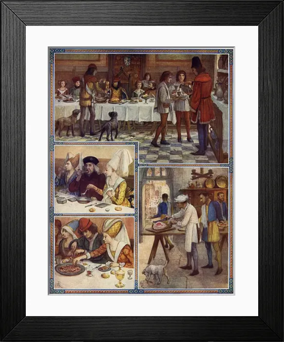 Framed Print : Christmas Feasting in the 14th century Framed Print : Christmas Feasting in the 14th century