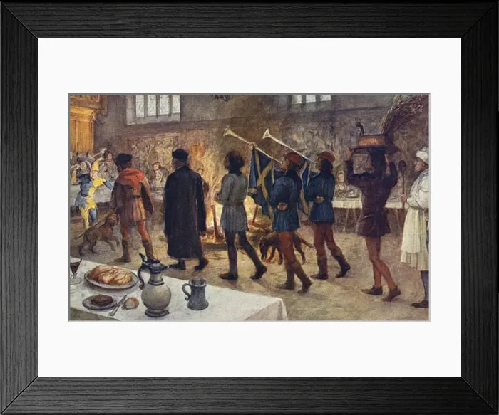 Framed Print : Christmas Feasting in reign of Henry VI Framed Print : Christmas Feasting in reign of Henry VI