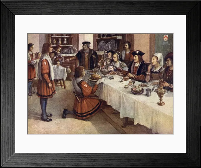 Framed Print : Christmas Feasting in reign of Henry VIII