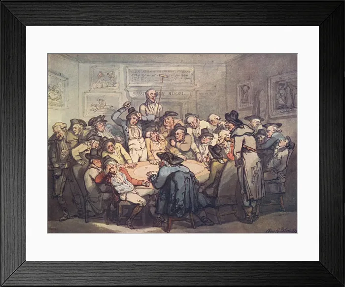 Framed Print : The Gaming Room by Thomas Rowlandson Framed Print : The Gaming Room by Thomas Rowlandson