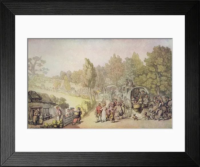Framed Print : The Road to Epsom by Thomas Rowlandson Framed Print : The Road to Epsom by Thomas Rowlandson