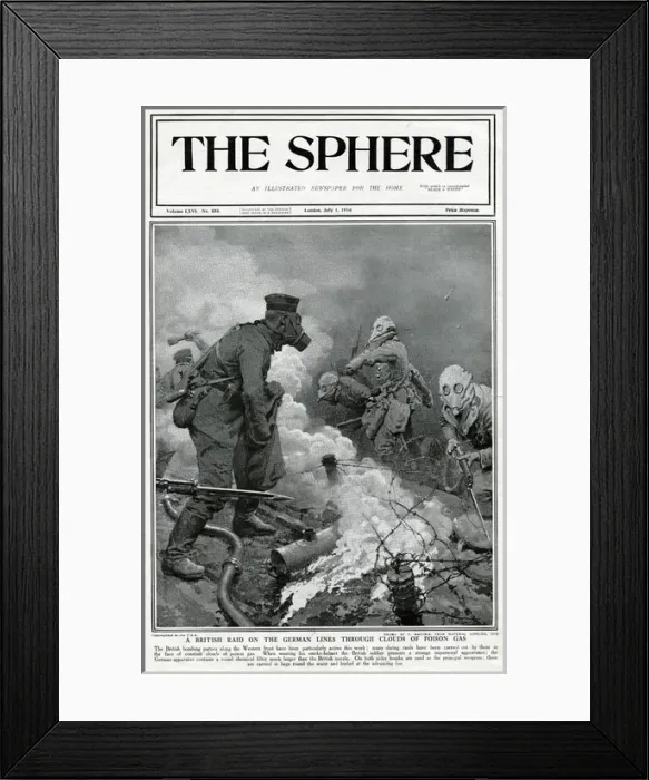 Framed Print : British raid on German lines through poison gas Framed Print : British raid on German lines through poison gas