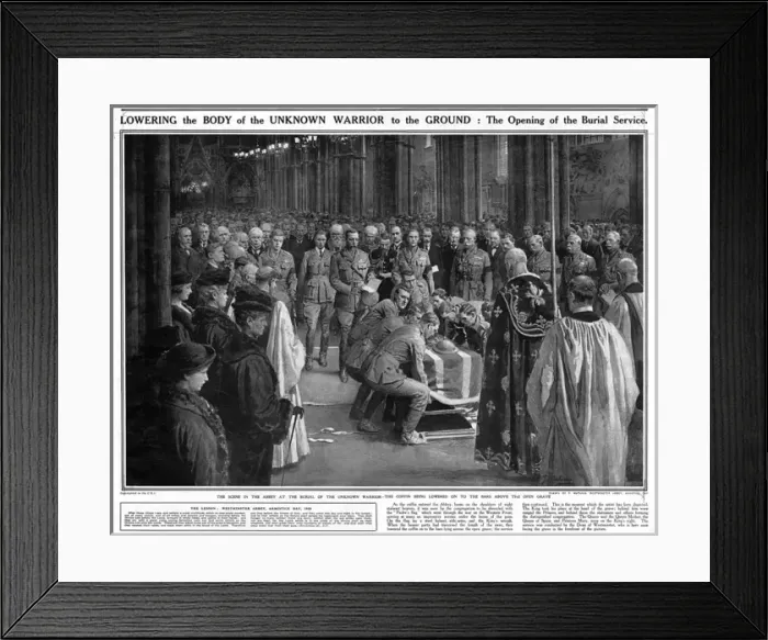 Framed Print : The Unknown Warrior Burial Service Framed Print : The Unknown Warrior Burial Service