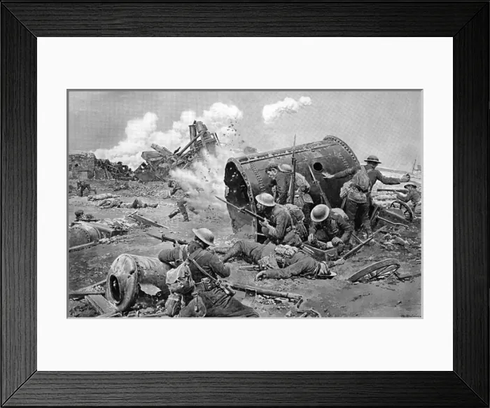Framed Print : Canadas part in the Somme advance, Matania, WW1 Framed Print : Canadas part in the Somme advance, Matania, WW1