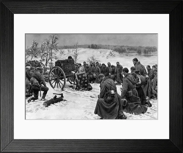 Framed Print : Russian soldiers attending open air service, WW1 Framed Print : Russian soldiers attending open air service, WW1