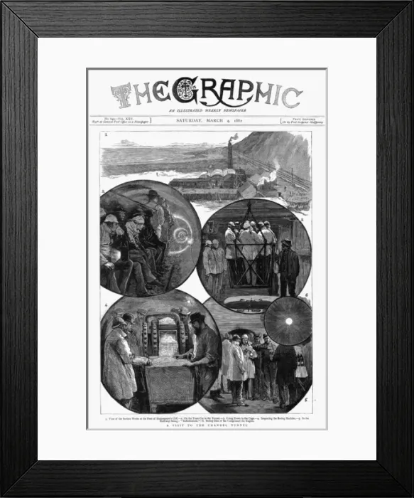Framed Print : Graphic front cover - visitors to Channel Tunnel works Framed Print : Graphic front cover - visitors to Channel Tunnel works