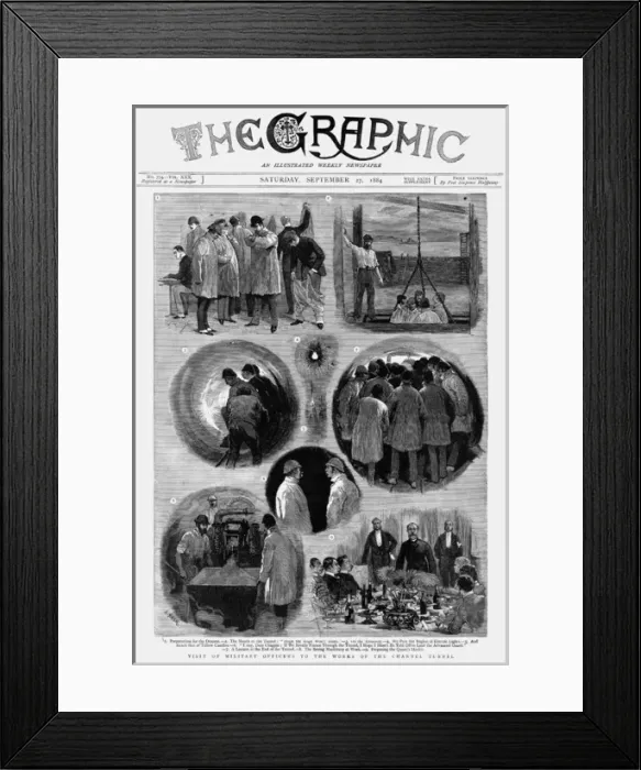 Framed Print : Graphic front cover - visitors to Channel Tunnel works Framed Print : Graphic front cover - visitors to Channel Tunnel works