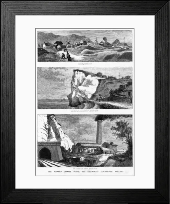 Framed Print : Proposed Channel Tunnel, 1880 Framed Print : Proposed Channel Tunnel, 1880