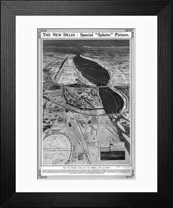 Framed Print : Two possible sites for the imperial city at Delhi Framed Print : Two possible sites for the imperial city at Delhi