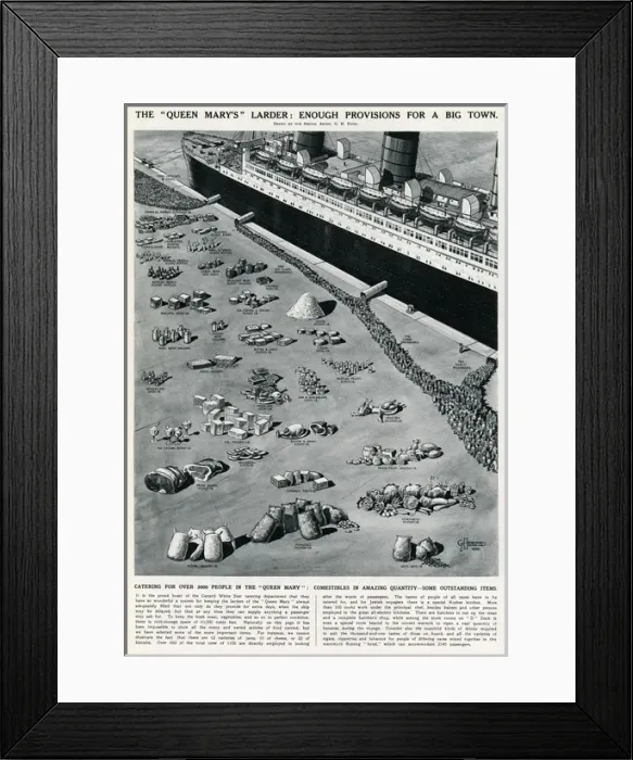 Framed Print : Catering for 3000 people on The Queen Mary Ocean Liner Framed Print : Catering for 3000 people on The Queen Mary Ocean Liner