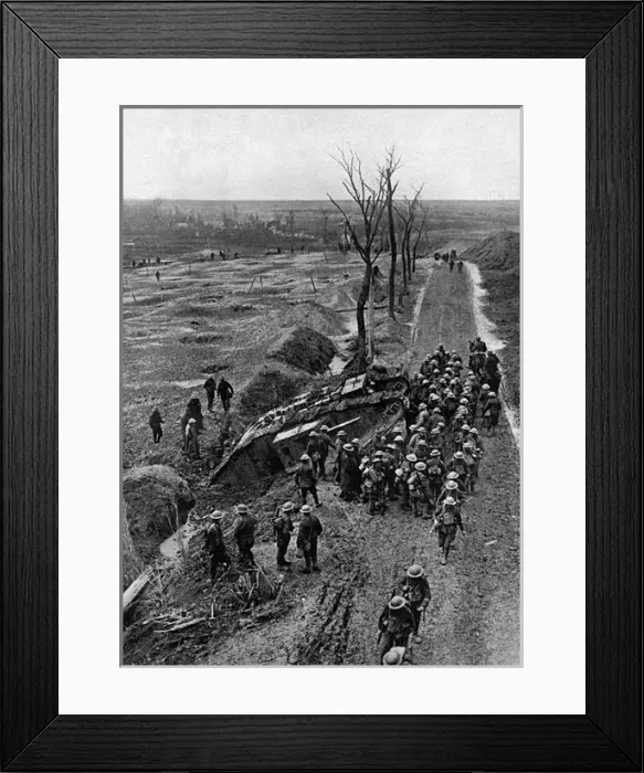 Framed Print : Tank trapped in mud of Flanders, WW1 Framed Print : Tank trapped in mud of Flanders, WW1