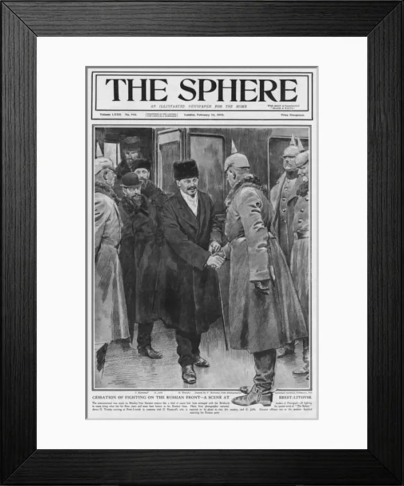 Framed Print : Sphere cover - Cessation of fighting on Russian Front, WW1