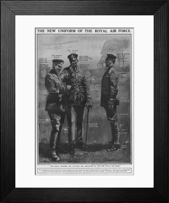 Framed Print : New uniform of the Royal Air Force, 1918 Framed Print : New uniform of the Royal Air Force, 1918