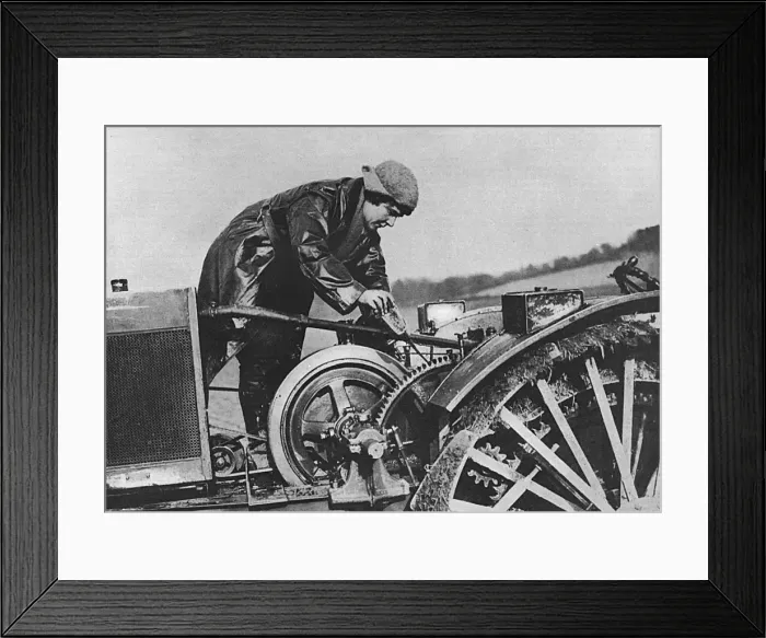 Framed Print : A woman tractor driver during WW1 Framed Print : A woman tractor driver during WW1