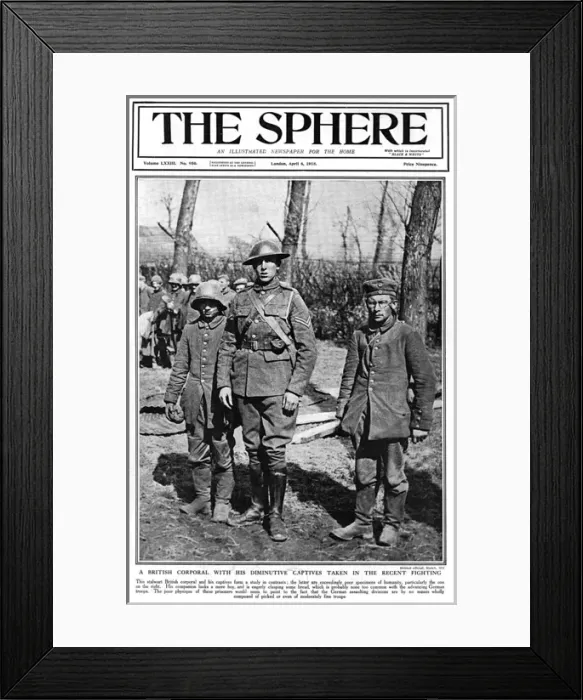 Framed Print : Sphere cover - British corporal with small German captives Framed Print : Sphere cover - British corporal with small German captives