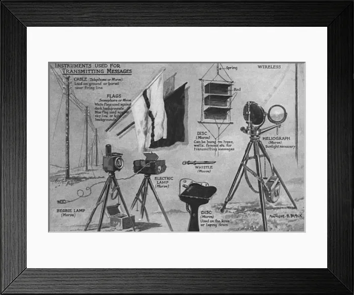 Framed Print : Signalling equipment on the Western Front, WW1 Framed Print : Signalling equipment on the Western Front, WW1