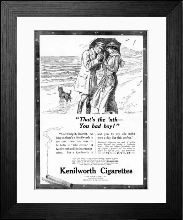 Framed Print : Kenilworth cigarettes advertisement, WW1 Framed Print : Kenilworth cigarettes advertisement, WW1