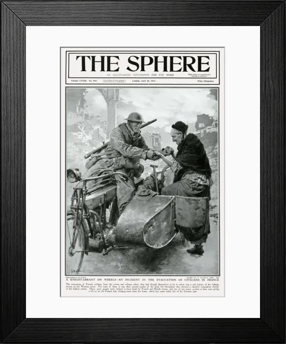 Framed Print : Sphere cover - evacuation of civilians in France, WW1 Framed Print : Sphere cover - evacuation of civilians in France, WW1