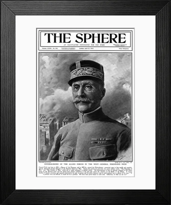 Framed Print : General Ferdinand Foch by Matania, WW1 Framed Print : General Ferdinand Foch by Matania, WW1