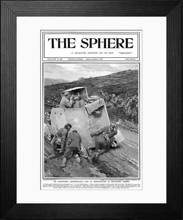 Framed Print : Serbian armoured car is ambushed Framed Print : Serbian armoured car is ambushed