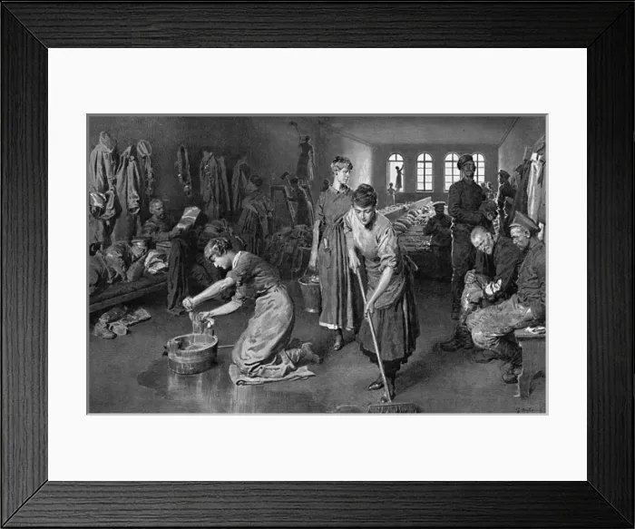 Framed Print : Ladies working in a Russian soldiers home under Bolsheviks Framed Print : Ladies working in a Russian soldiers home under Bolsheviks