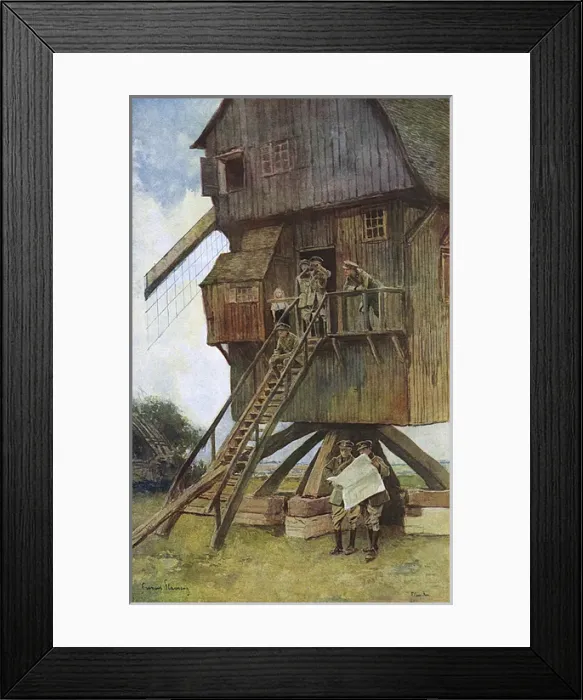 Framed Print : British observation post in a windmill, WW1 Framed Print : British observation post in a windmill, WW1