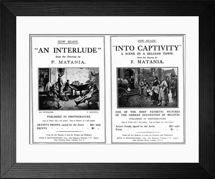 Framed Print : Adverts for Matania WW1 prints in The Sphere Framed Print : Adverts for Matania WW1 prints in The Sphere