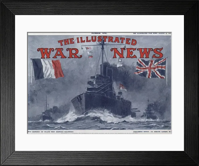 Framed Print : Illustrated War News front cover, naval, 12 August 1914 Framed Print : Illustrated War News front cover, naval, 12 August 1914