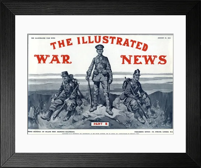 Framed Print : Illustrated War News front cover, Allied soldiers, Aug 1914 Framed Print : Illustrated War News front cover, Allied soldiers, Aug 1914