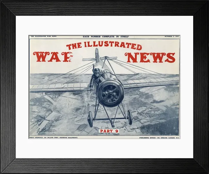 Framed Print : Illustrated War News front cover, shooting from plane Framed Print : Illustrated War News front cover, shooting from plane