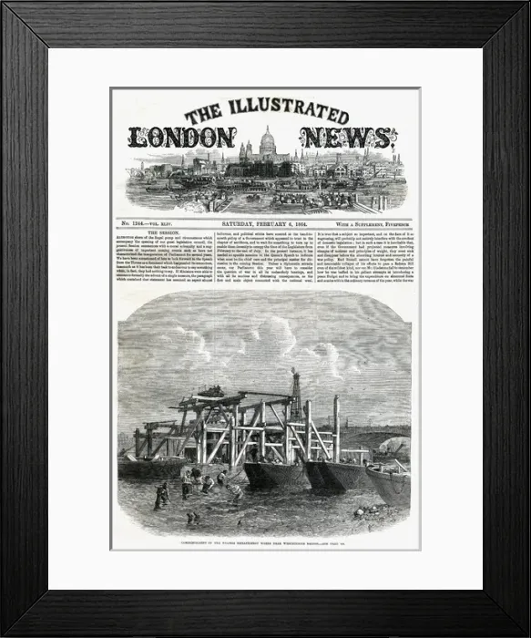 Framed Print : ILN front cover - start of Thames Embankment works Framed Print : ILN front cover - start of Thames Embankment works