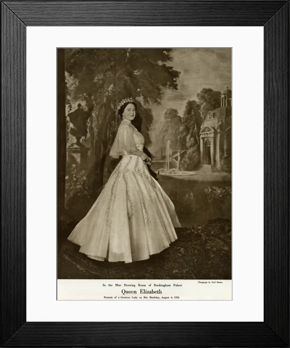 Framed Print : Queen Elizabeth consort 1950