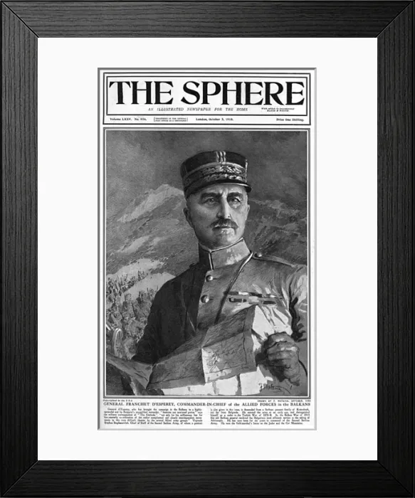 Framed Print : Sphere cover - General Franchet by Fortunino Matania Framed Print : Sphere cover - General Franchet by Fortunino Matania